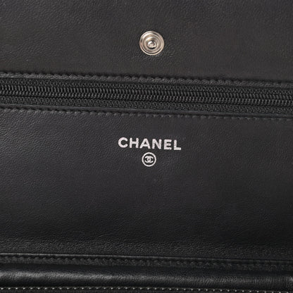 Chanel Lambskin Quilted Wallet On Chain WOC Black 6 of 14