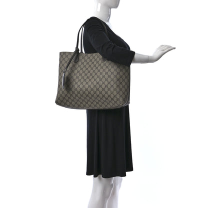 Gucci Calfskin GG Supreme Monogram Medium Reversible Tote Dark Brown 2 of 16