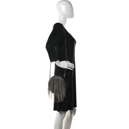 Chanel Lambskin Chain Fringe Round Clutch With Chain Black 2 of 15