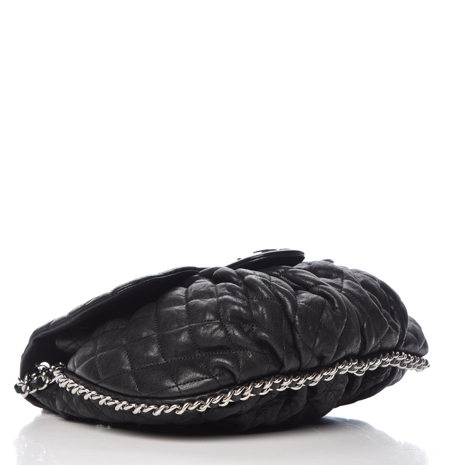 Chanel Washed Lambskin Quilted Large Chain Around Messenger Black 4 of 9