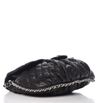 Chanel Washed Lambskin Quilted Large Chain Around Messenger Black 4 of 9
