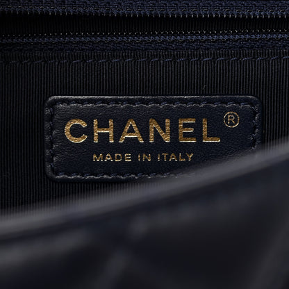 Chanel Lambskin Quilted Jumbo Mademoiselle Chic Flap Navy 6 of 12