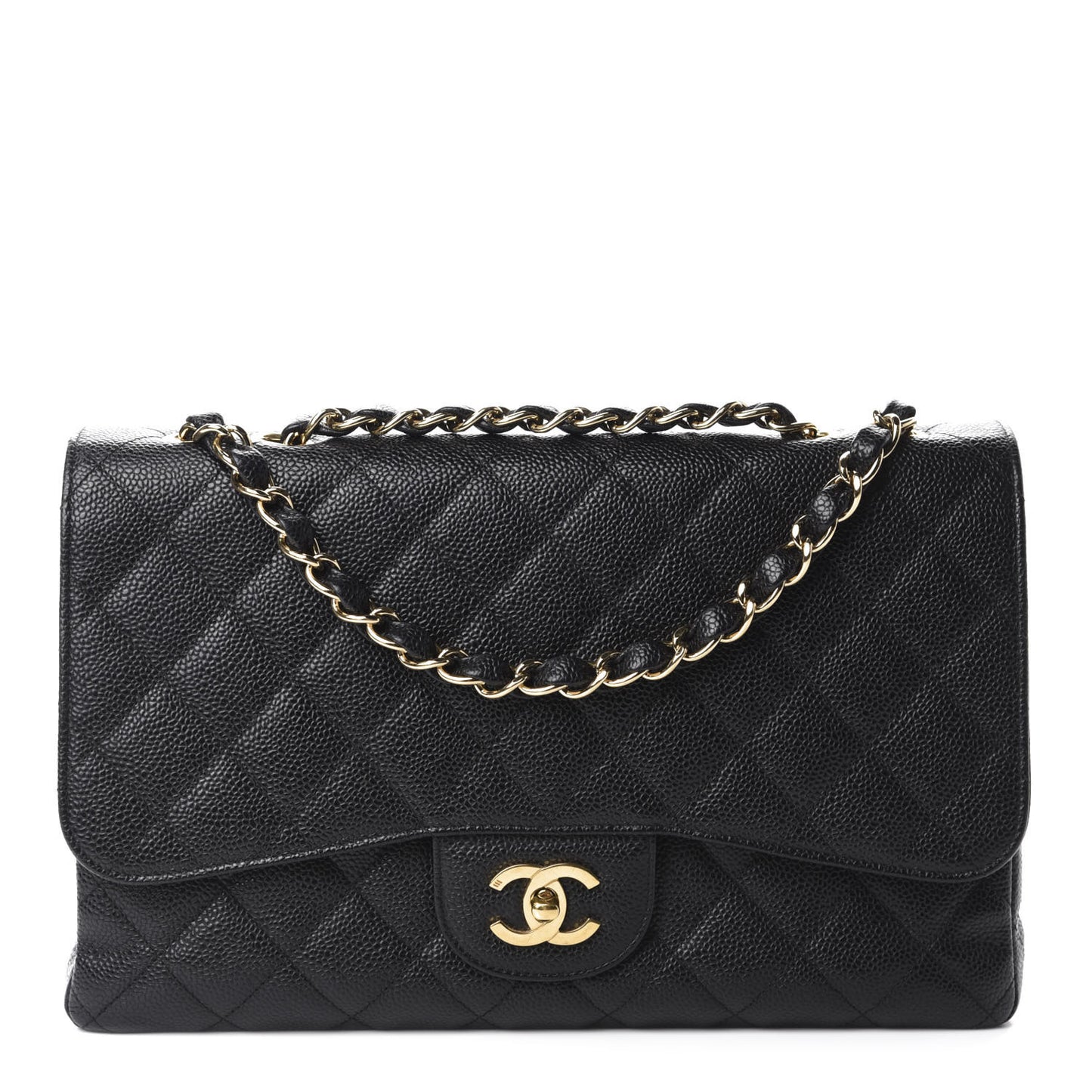 Caviar Quilted Jumbo Single Flap Black