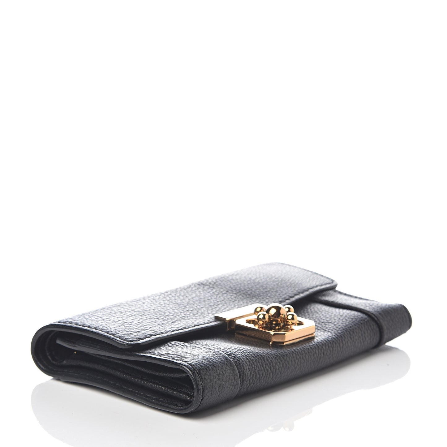 Calfskin Elsie Long Wallet Black