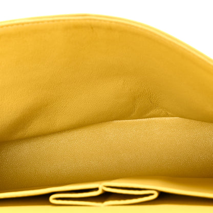 Chanel Lambskin Quilted Medium Double Flap Yellow 5 of 10