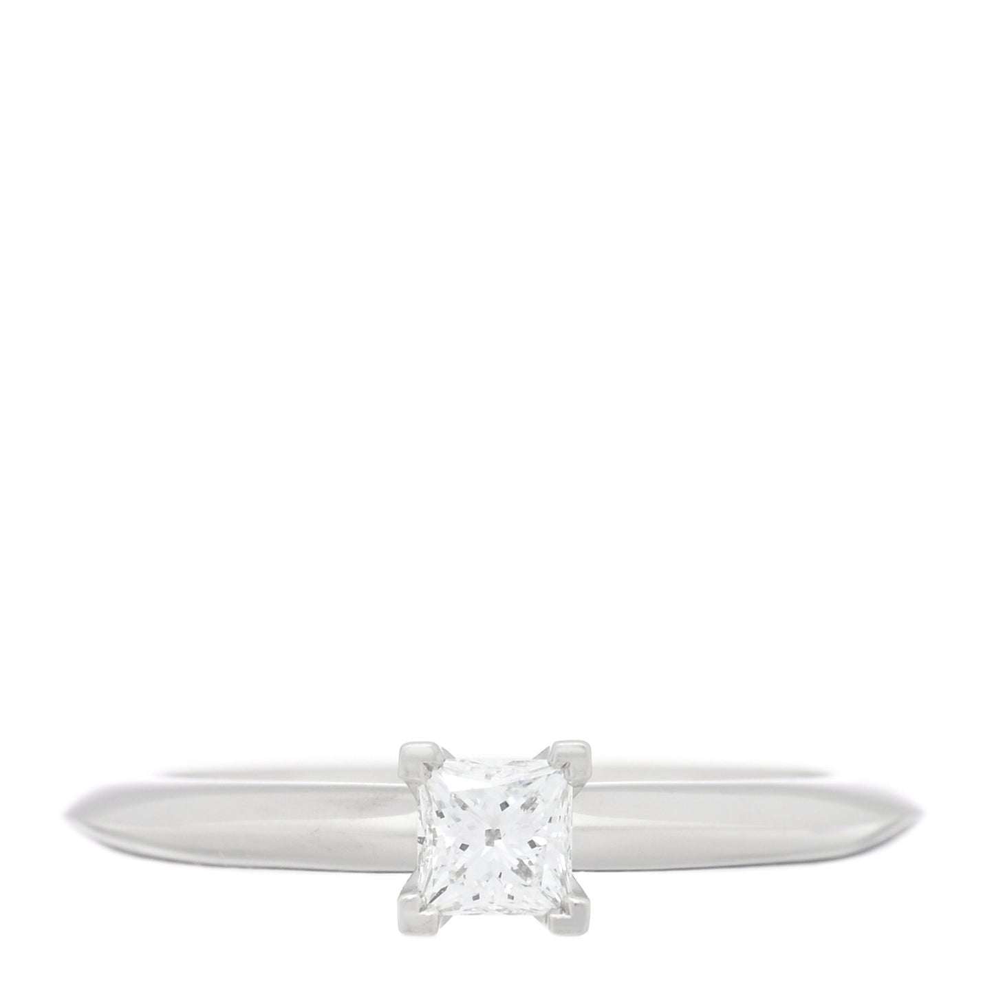 Platinum Diamond .20ct Solitaire Princess Cut Engagement Ring 47 4.25