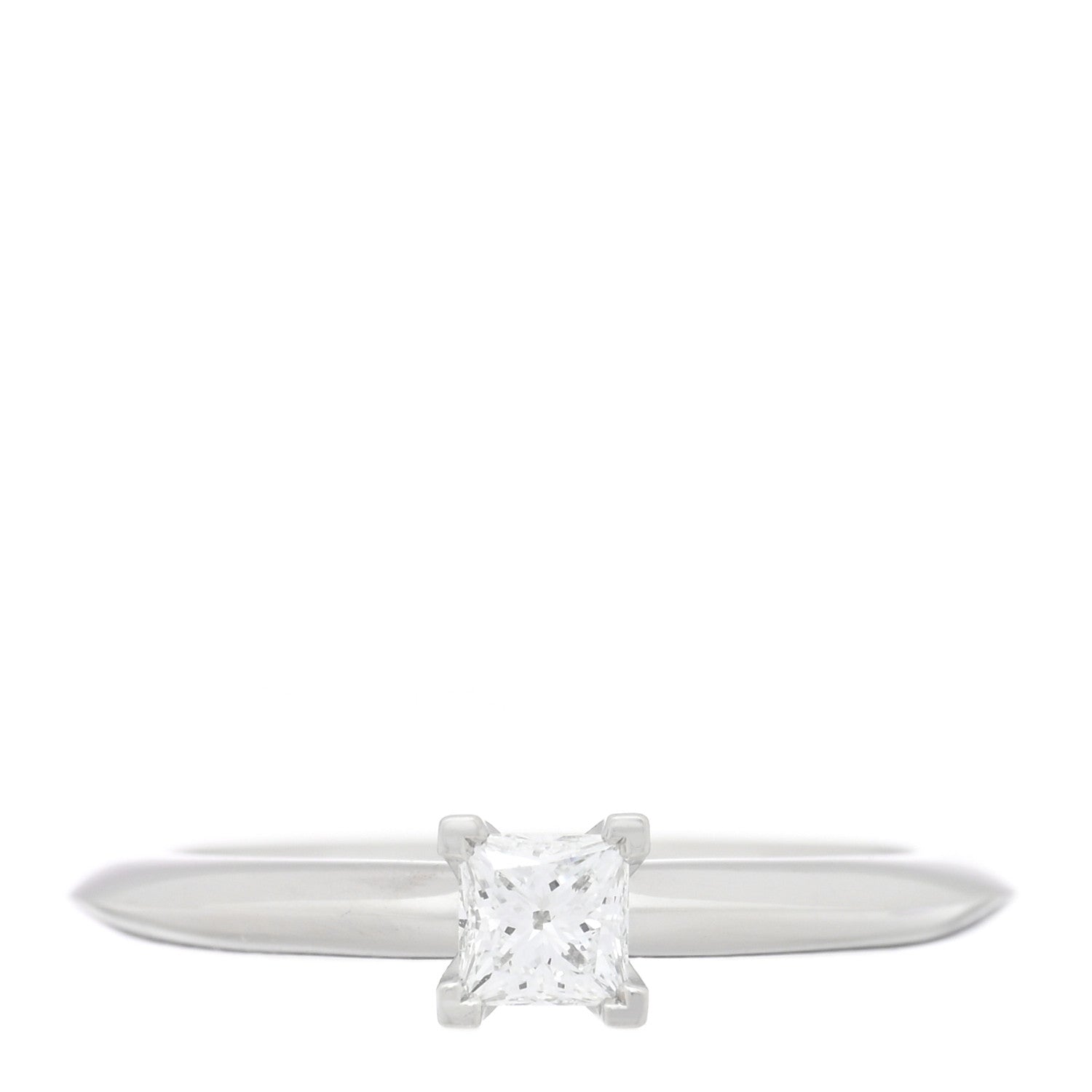 Tiffany Platinum Diamond .20ct Solitaire Princess Cut Engagement Ring 47 4.25 1 of 4