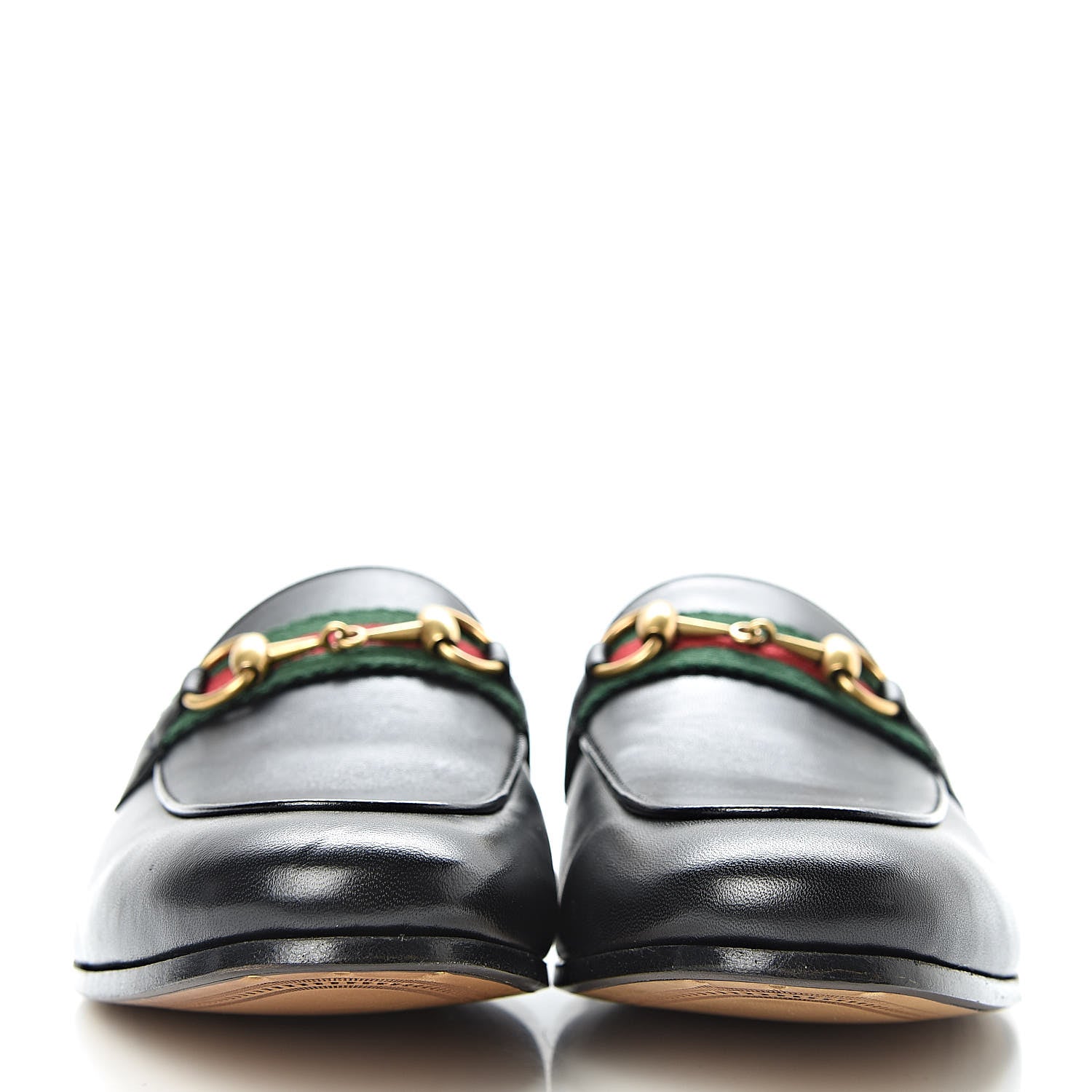 Gucci Lambskin Web Mens Horsebit Loafers 7.5 Black 2 of 10