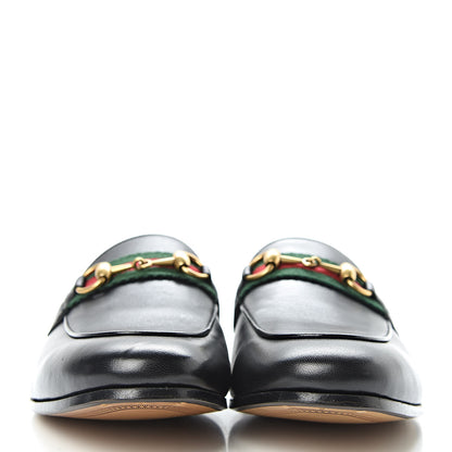 Gucci Lambskin Web Mens Horsebit Loafers 7.5 Black 2 of 10