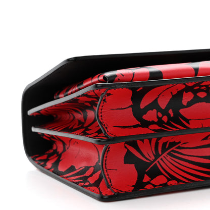Saint Laurent Calfskin Small Monogram Sunset Tropical Print Red Black 9 of 10