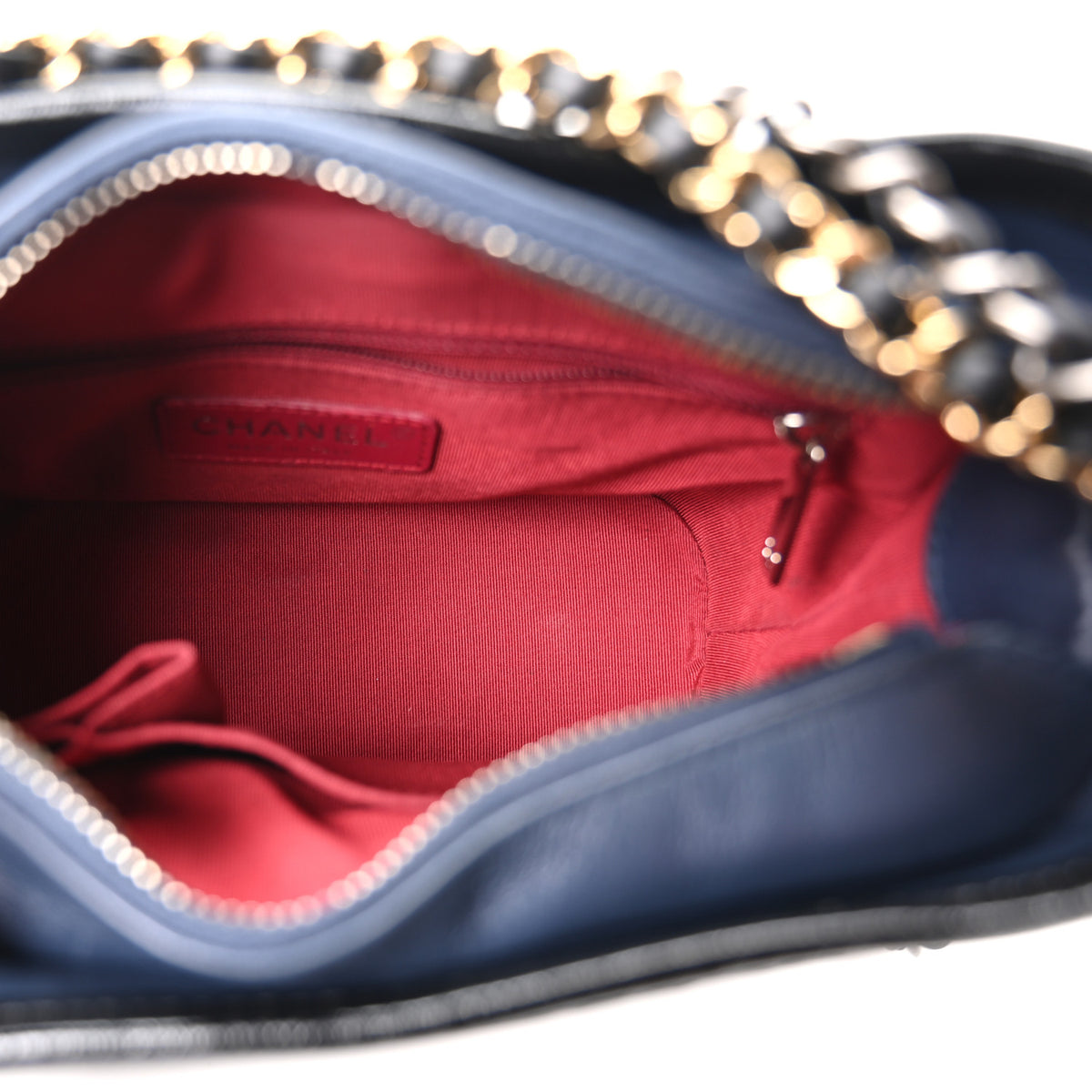Aged Calfskin Quilted Small Gabrielle Hobo Navy Black