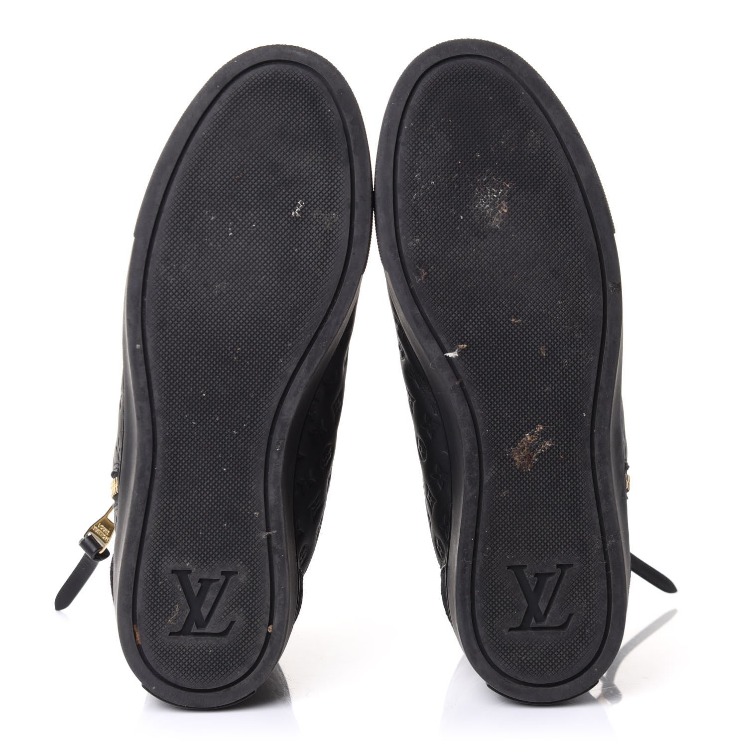 Louis Vuitton Calfskin Embossed Monogram Punchy High Top Sneakers 35.5 Black 6 of 9