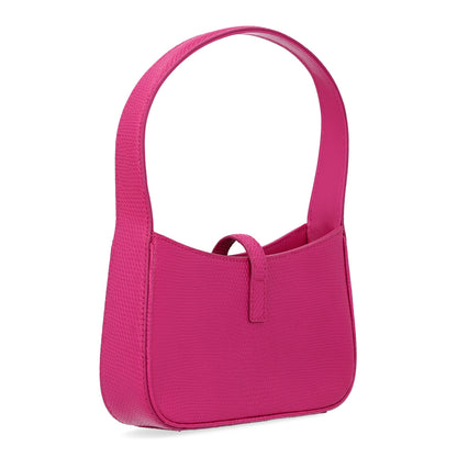 Saint Laurent Calfskin Lizard Embossed Le 5 A 7 Mini Hobo Acid Pink 2 of 9