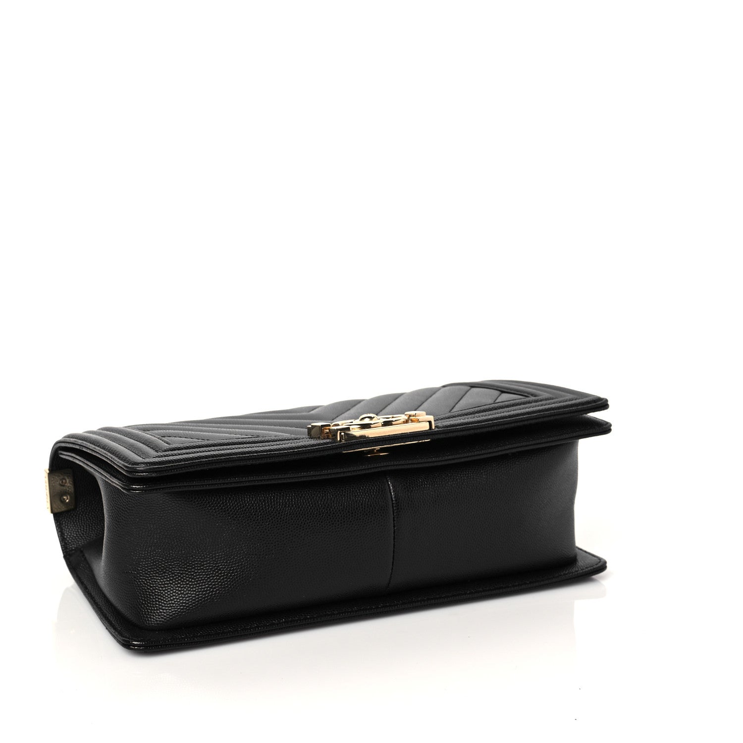 Chanel Caviar Chevron Quilted Medium Boy Flap Black 4 of 9
