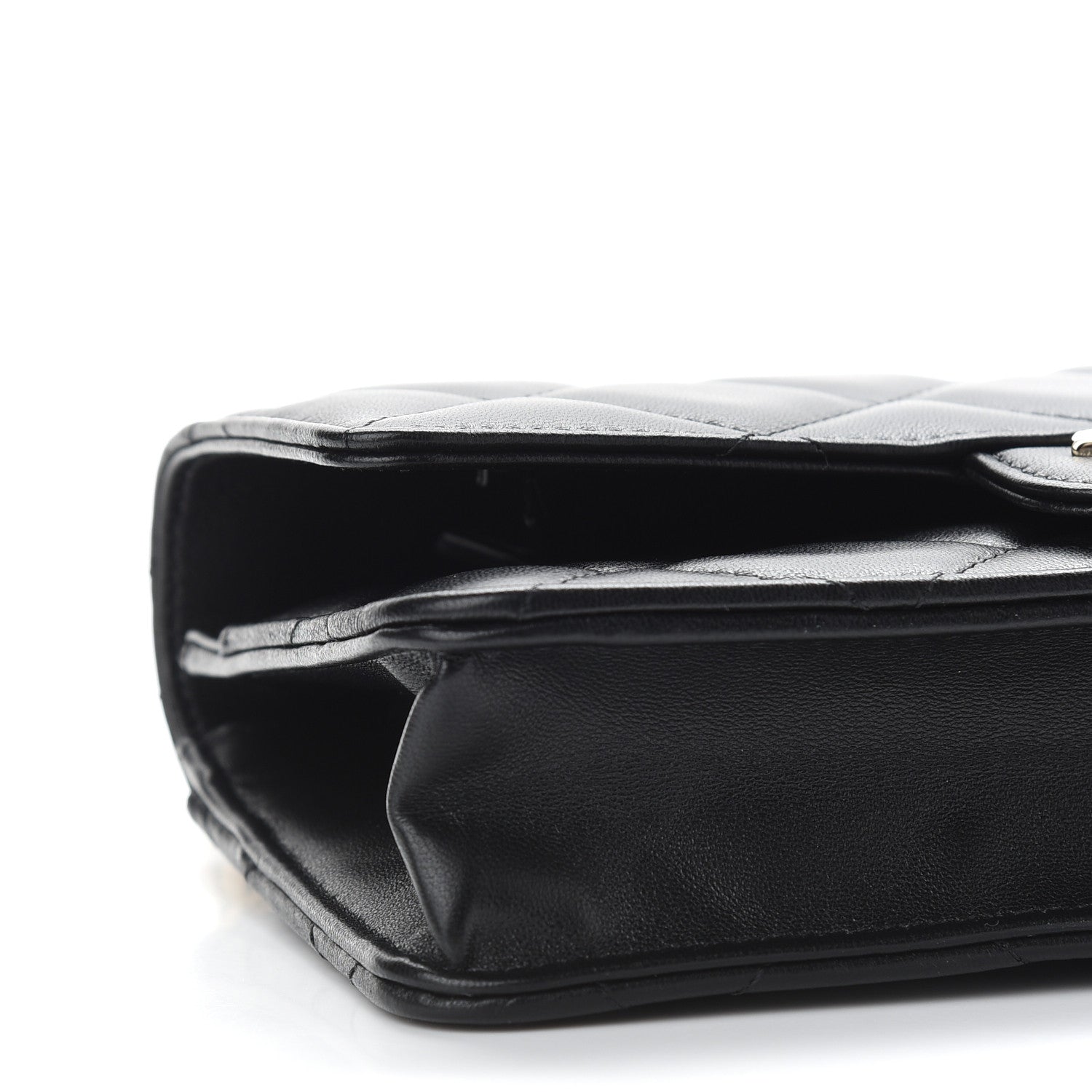 Chanel Lambskin Plexi Quilted Wallet On Chain WOC Black 7 of 8