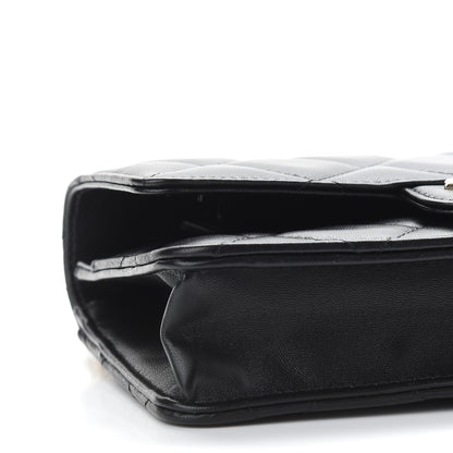 Chanel Lambskin Plexi Quilted Wallet On Chain WOC Black 7 of 8