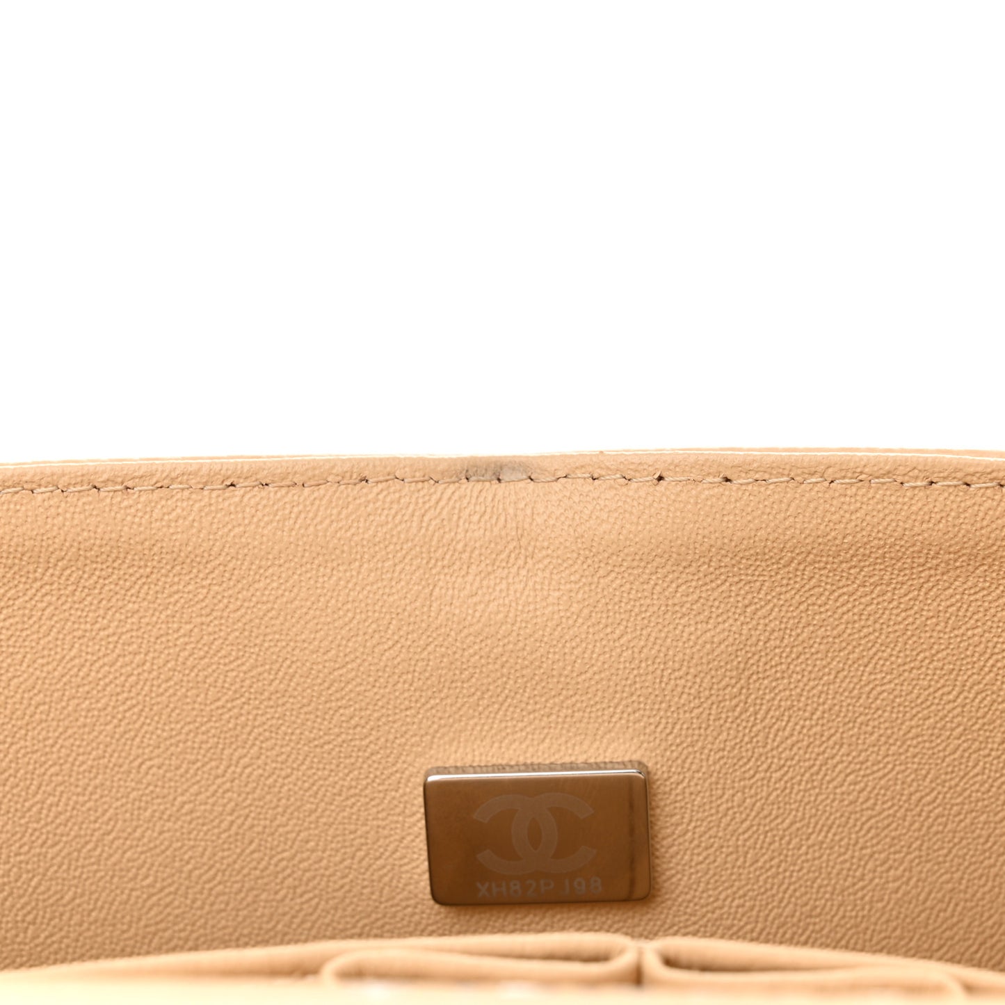 Caviar Quilted Small Double Flap Beige