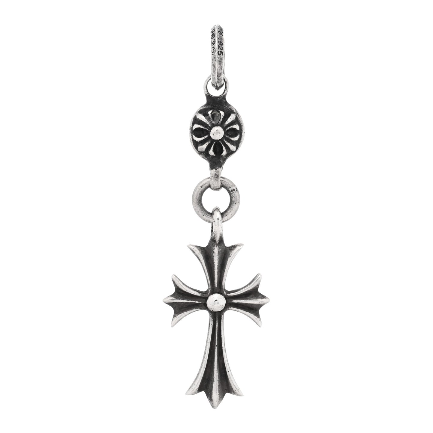 Sterling Silver Tiny CH Cross Ball Pendant