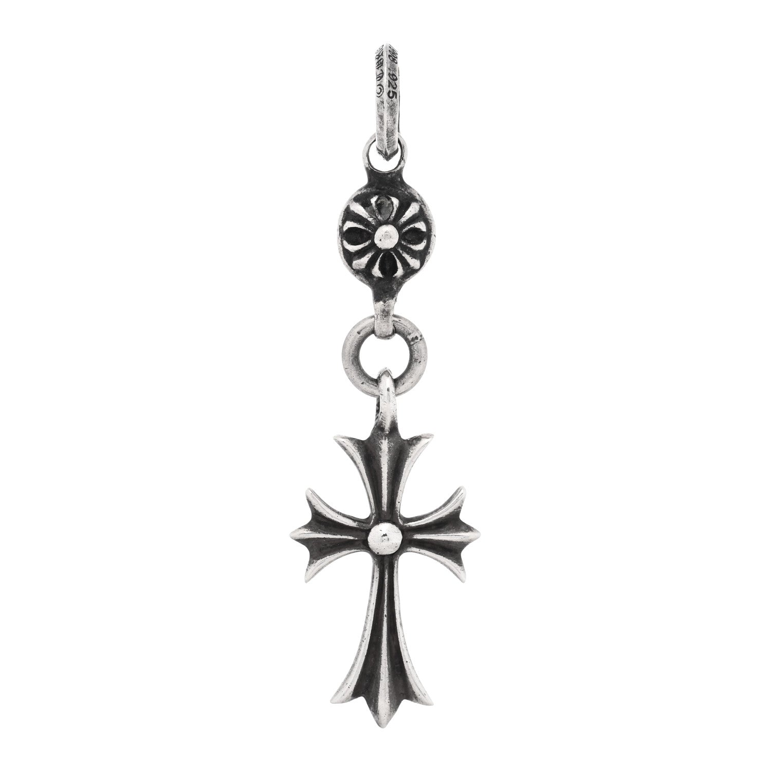 Chrome Hearts Sterling Silver Tiny CH Cross Ball Pendant 1 of 3