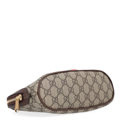 Gucci GG Supreme Monogram Textured Calfskin Web Large Ophidia Cosmetic Case Beige Ebony New Acero 4 of 10