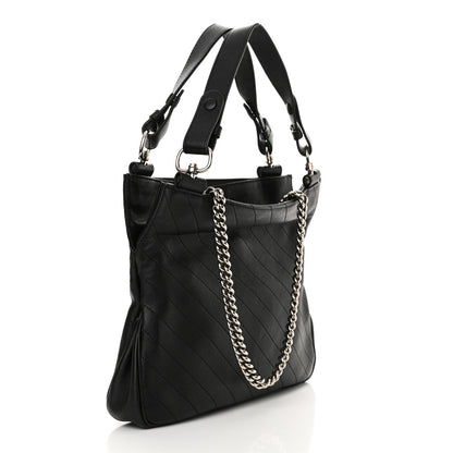 Gucci Sakai Be Green Calfskin Diagonal Stitched Small Blondie Tote Black 3 of 10