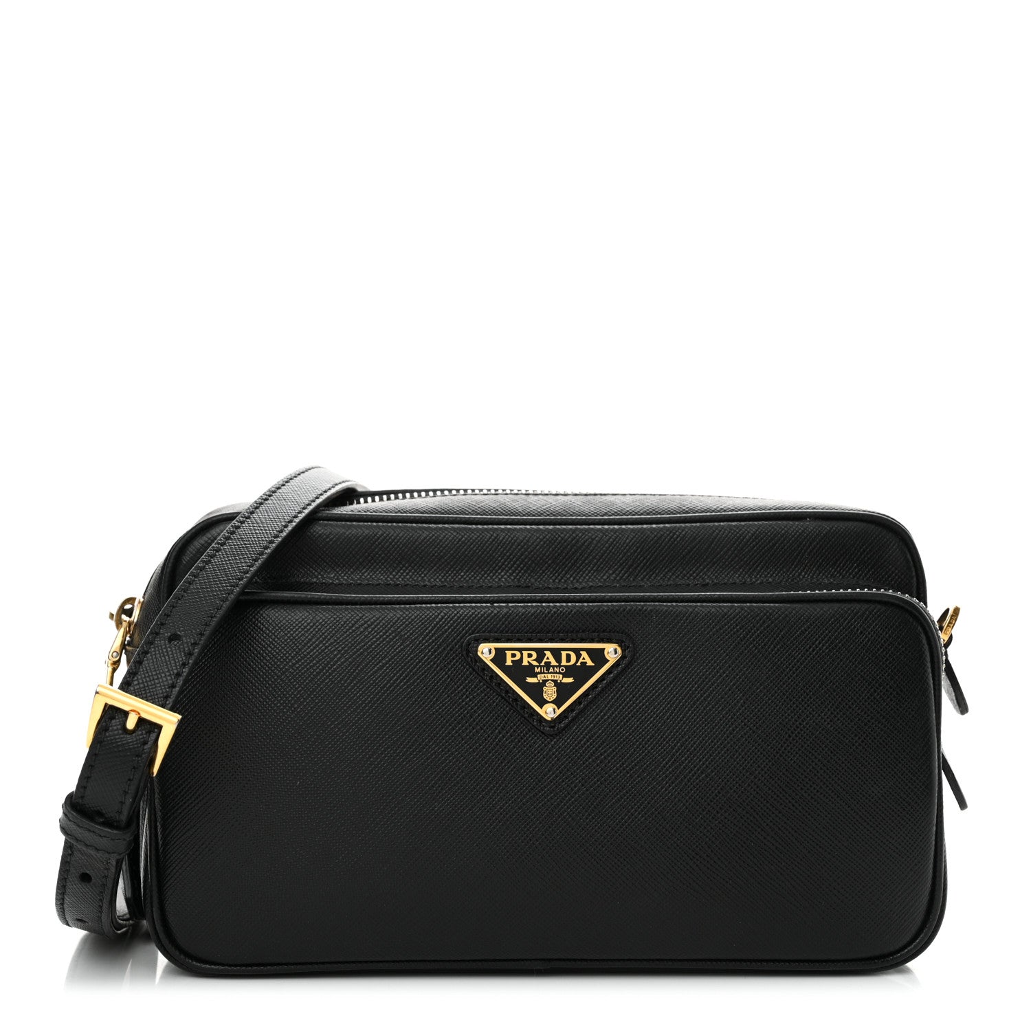 Prada Saffiano Lux Camera Case Crossbody Bag Black 1 of 12