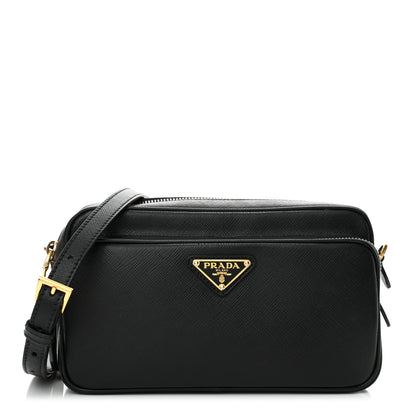 Prada Saffiano Lux Camera Case Crossbody Bag Black 1 of 12