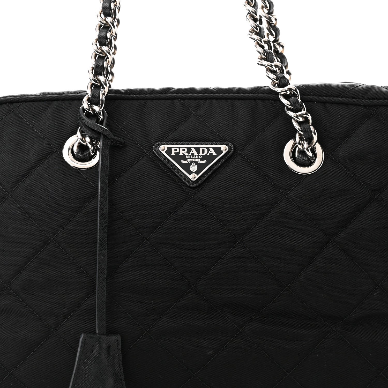 Prada Nylon Tessuto Impuntu Quilted Shoulder Bag Black 7 of 10