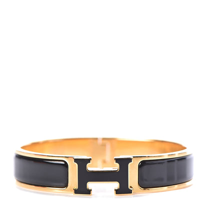 Hermes Enamel Narrow Clic Clac H Bracelet PM Black 1 of 5