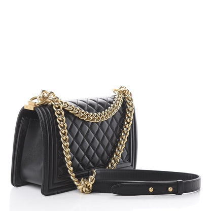Chanel Lambskin Quilted Medium Boy Flap Black 2 of 9