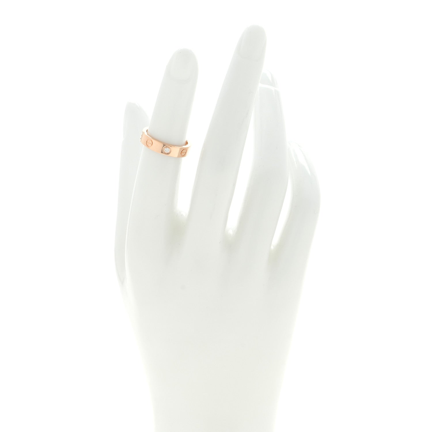 Cartier 18K Pink Gold Diamond 4mm LOVE Wedding Band Ring 47 4 2 of 4