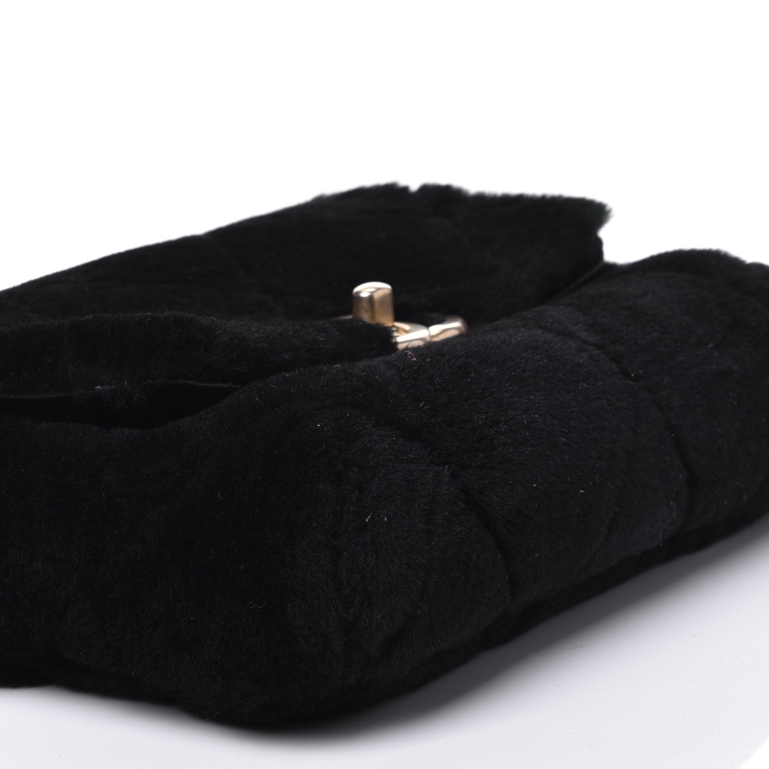 Chanel Shearling Quilted Single Flap Black 10 of 15