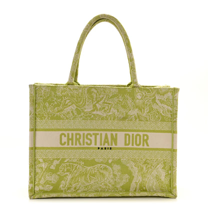 Christian Dior Canvas Embroidered Medium Dioriviera Toile De Jouy Book Tote D-Lite Green 1 of 10