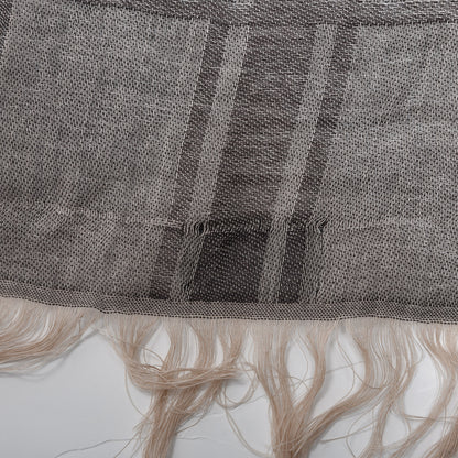 Gucci Wool Silk GG Monogram Diamante Plaid Surviee Shawl Beige Dark Brown 2 of 3