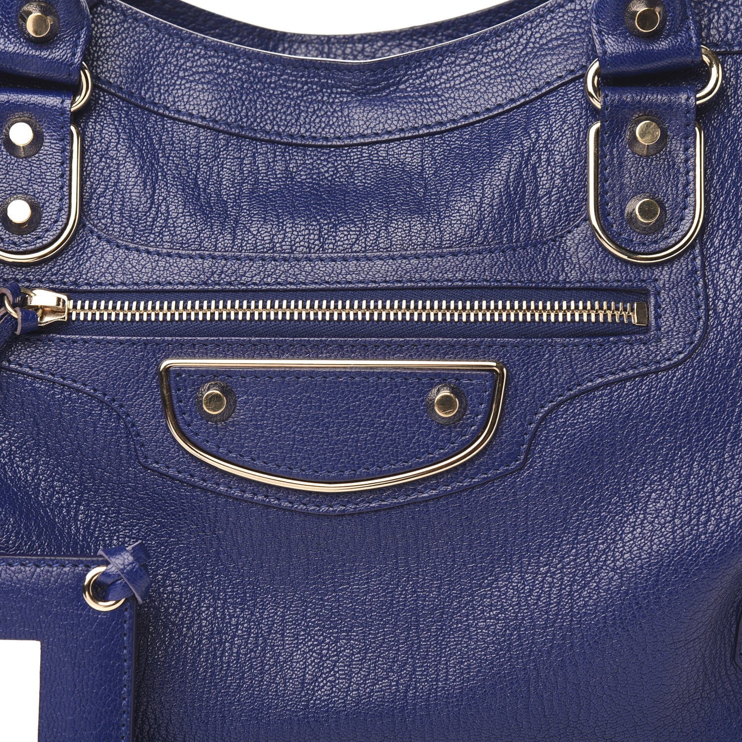 Balenciaga Chevre Gold Metallic Edge Hardware City Bleu Roi 9 of 9