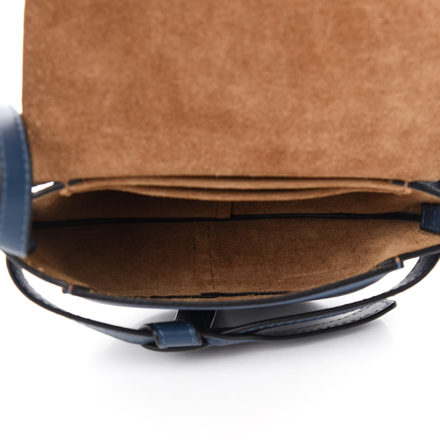 Grained Calfskin Mini Gate Crossbody Bag Steel Blue