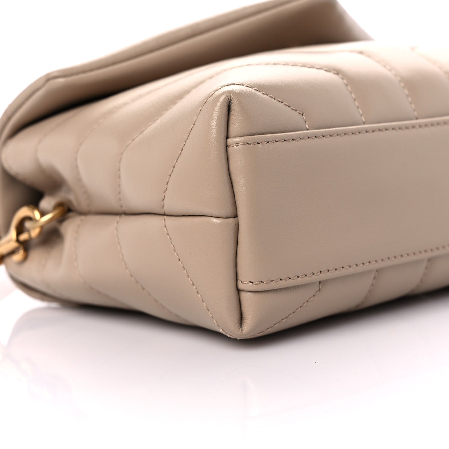 Calfskin Y Quilted Monogram Toy Loulou Crossbody Bag Dark Beige