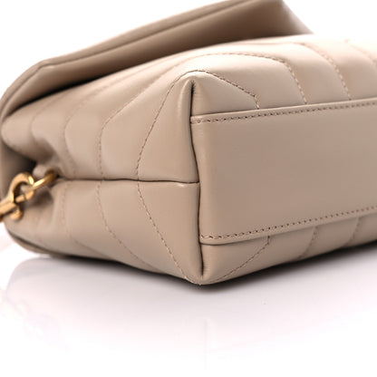 Saint Laurent Calfskin Y Quilted Monogram Toy Loulou Crossbody Bag Dark Beige 8 of 10