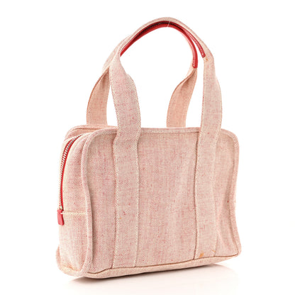 Prada Canvas Misto Lino Shopping Tote Natural Rose 3 of 10