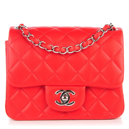 Chanel Lambskin Quilted Mini Square Flap Red 1 of 8