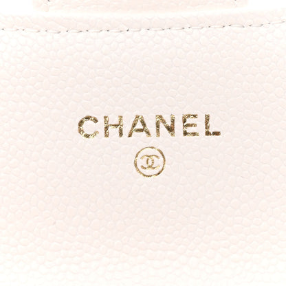 Chanel Caviar Quilted Flap Card Holder On Chain White 7 of 12