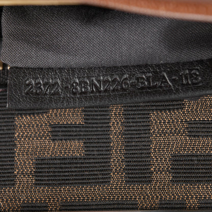Fendi Goatskin Zucca Medium Peekaboo Iconic Satchel Cuoio Tobacco Moro 7 of 8