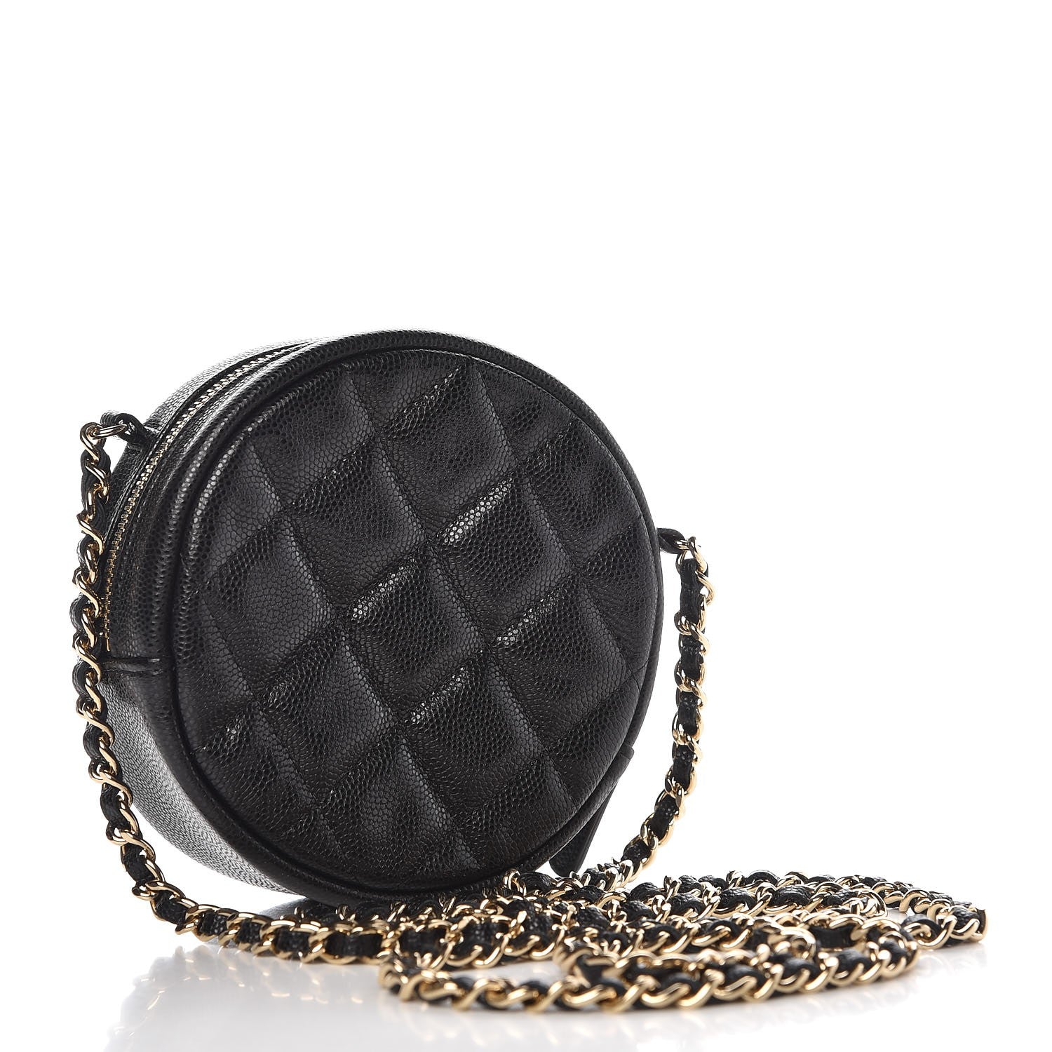 Chanel Caviar Quilted Round Clutch With Chain Black 3 of 8