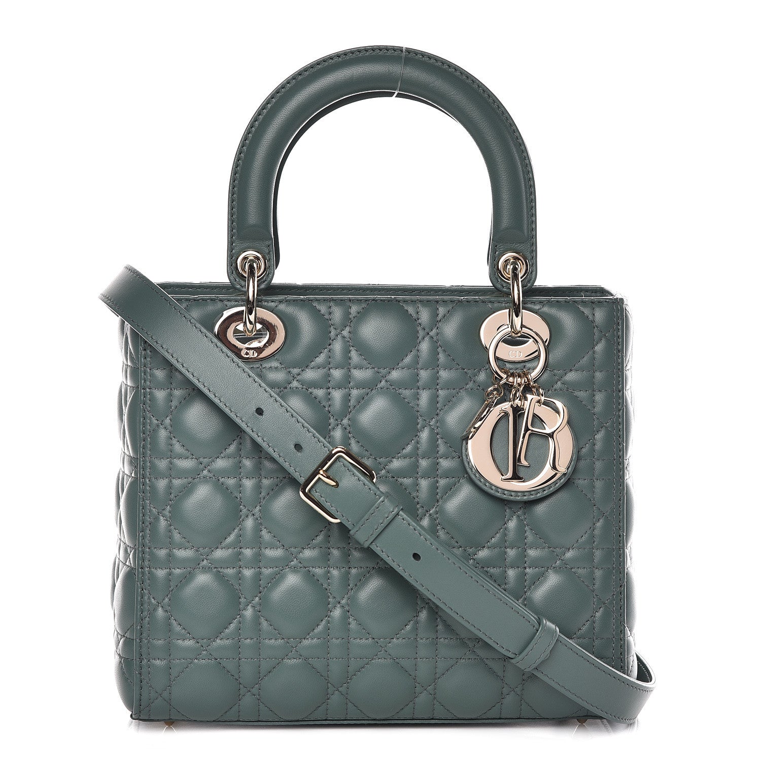 Christian Dior Lambskin Cannage Medium Lady Dior Storm Blue 1 of 10