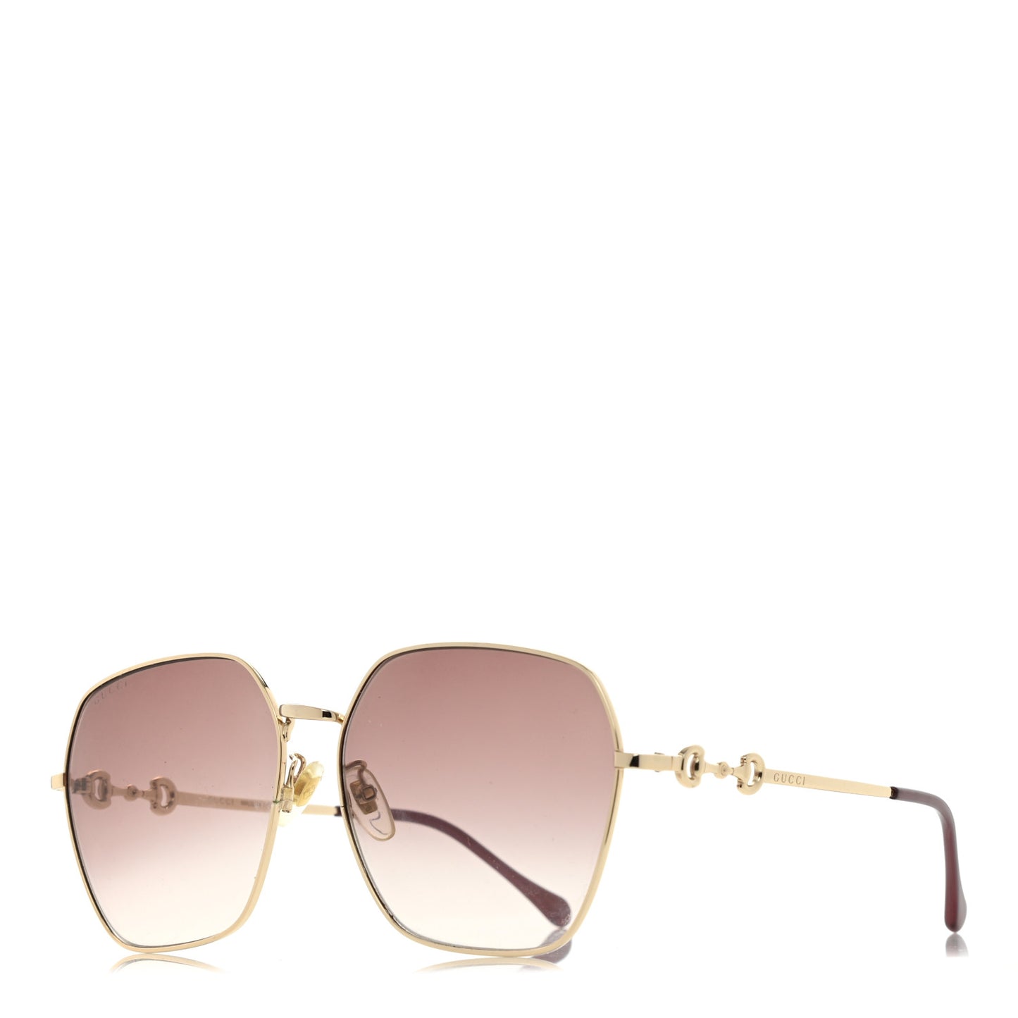 Metal Horsebit Square Sunglasses GG0882SA Gold