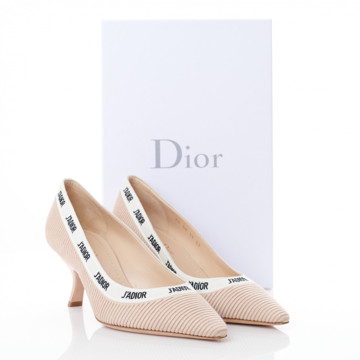 Christian Dior Technical Canvas Ribbon Embroidered J'Adior 65mm Pumps 37 Powder Nude 8 of 8