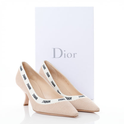 Christian Dior Technical Canvas Ribbon Embroidered J'Adior 65mm Pumps 37 Powder Nude 8 of 8
