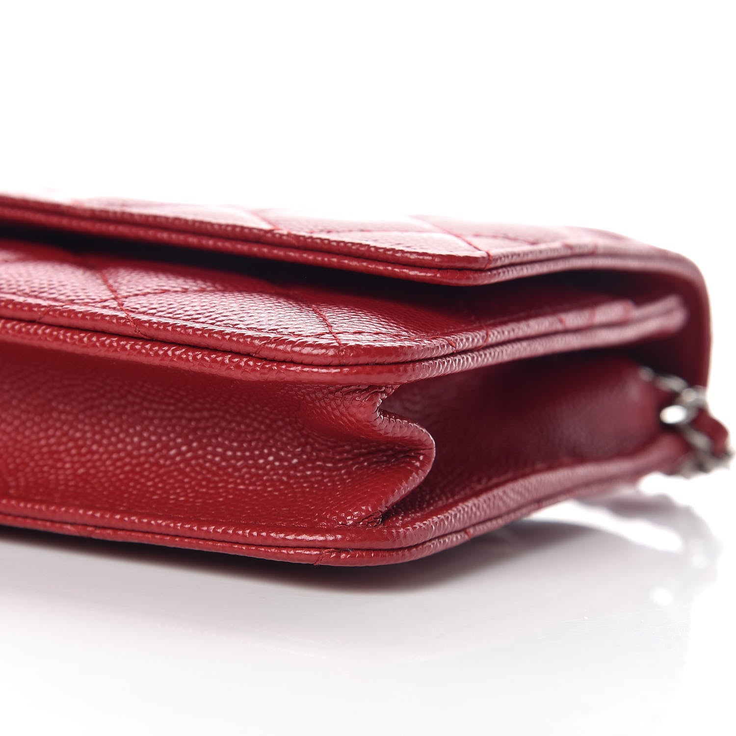 Chanel Caviar Quilted Wallet On Chain WOC Dark Red 6 of 10
