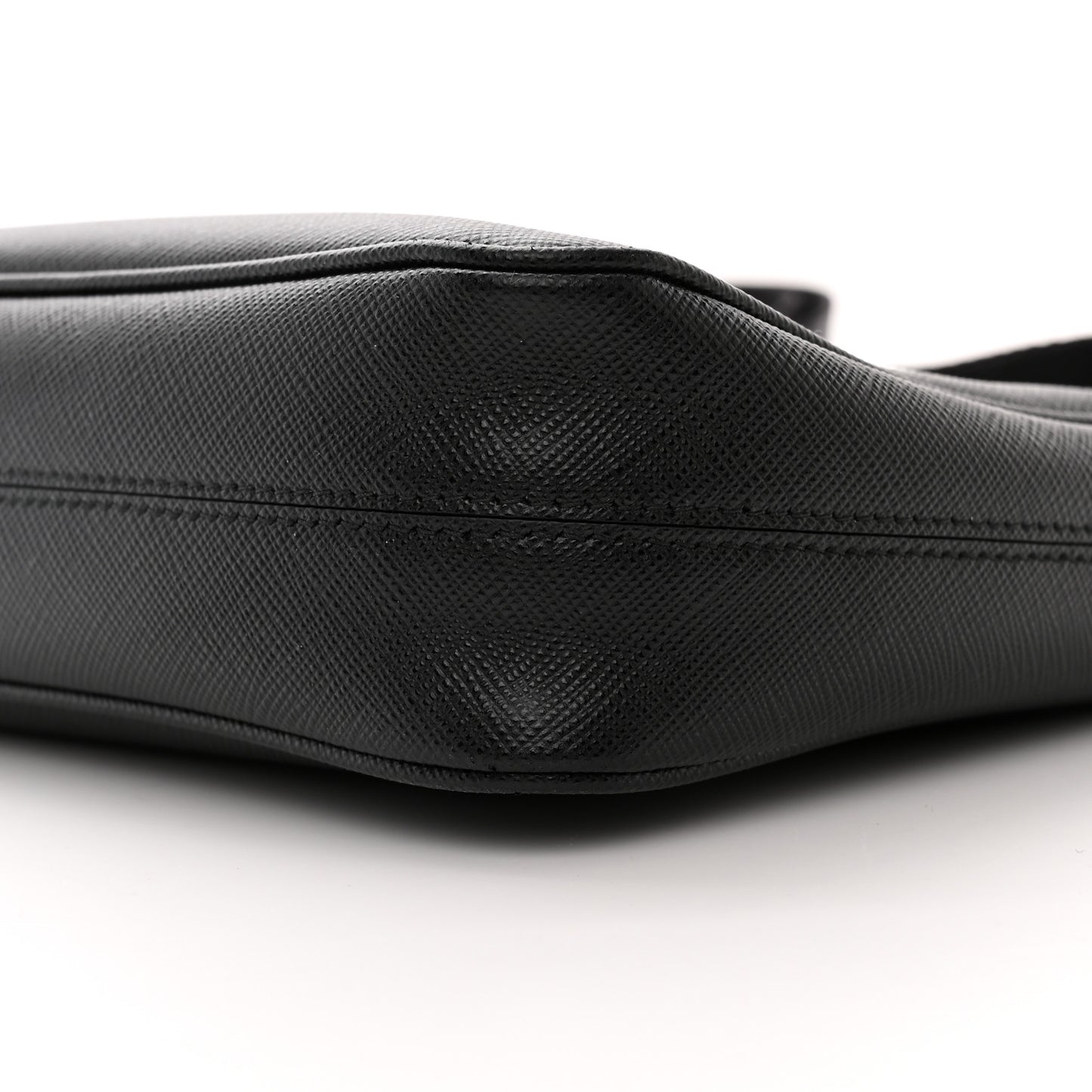 Saffiano Travel Pocket Zippered Shoulder Bag Black