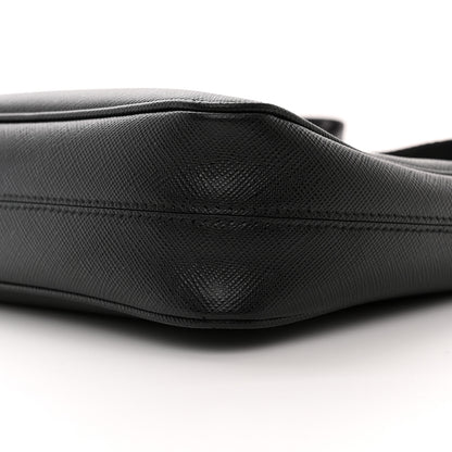 Prada Saffiano Travel Pocket Zippered Shoulder Bag Black 10 of 10